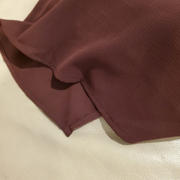 Vero moda lg long flowy tunic 3/4 sleeve oversized blouse burgundy - Picture 13 of 15
